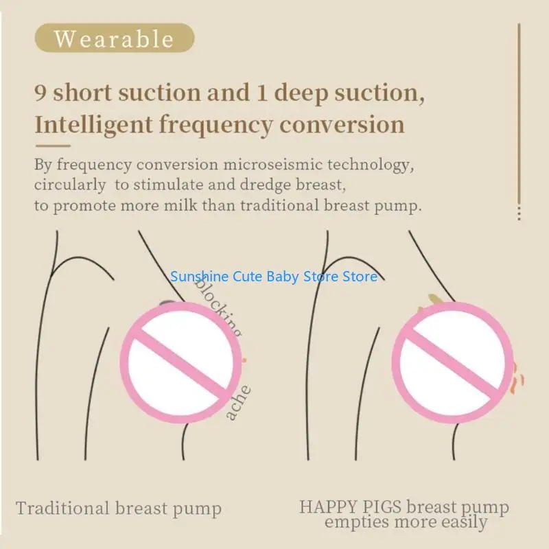 C5AF Automatische melker Handvrije draagbare melkafzuiger USB Oplaadbaar 1000mAh