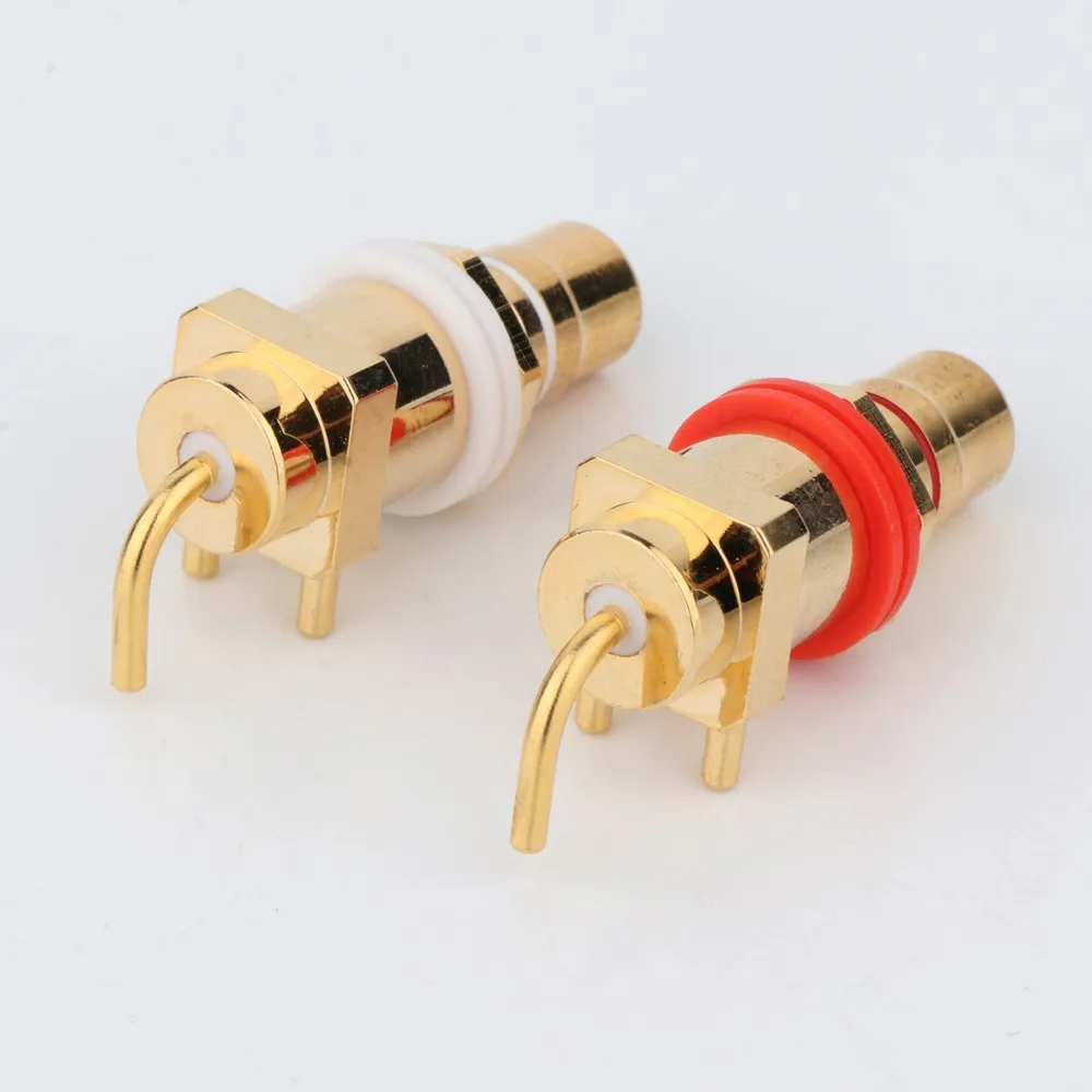 RS3002 HiFi Audio Gold-plated High Performance RCA Terminal Female Socket Solder Type RCA Jack Adapter
