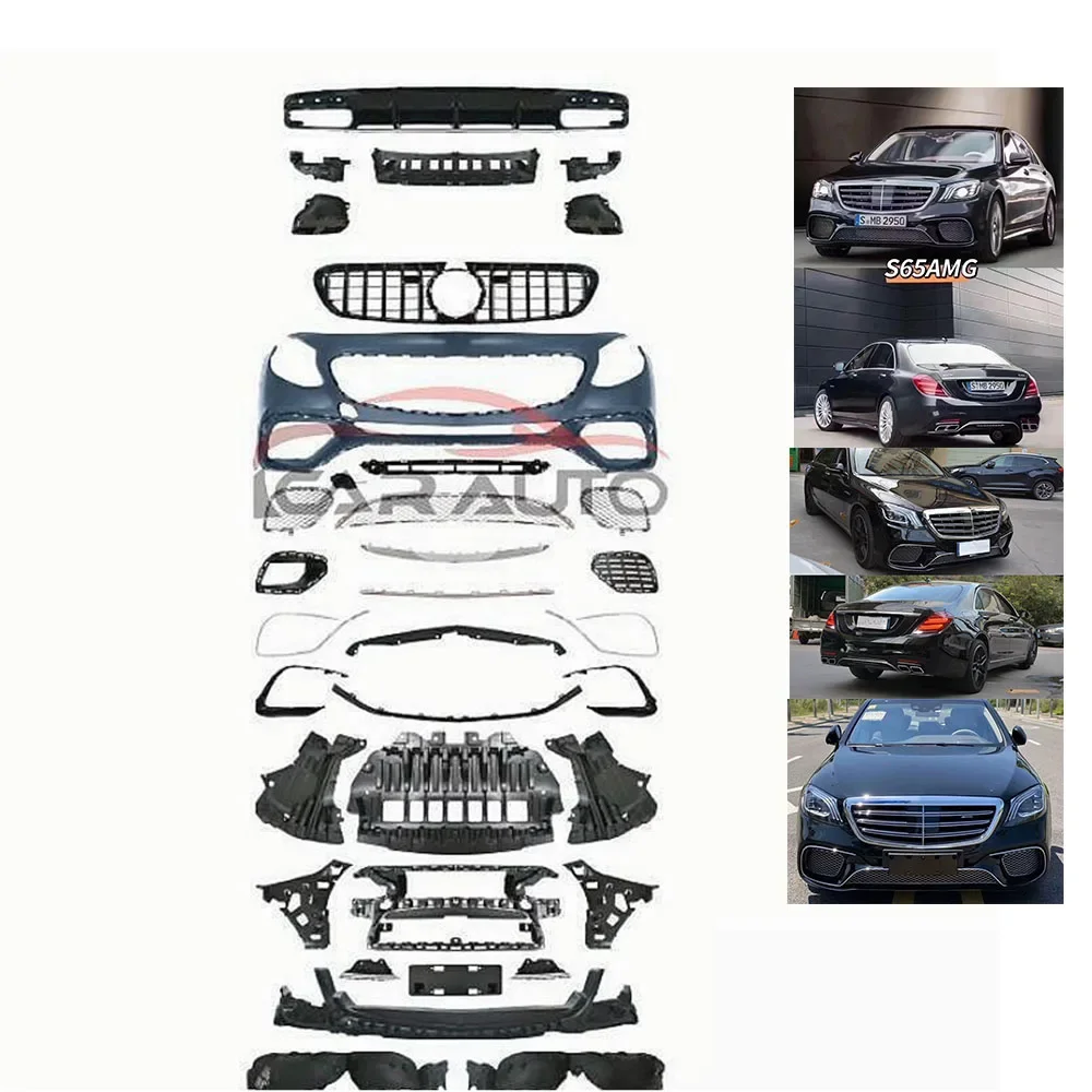 

Body kit for Mercedes benz AMG S-class w221 2013-2020 W222 Upgrade S65 Model High Quality LED Headlight Bumper Assembly Exhaust
