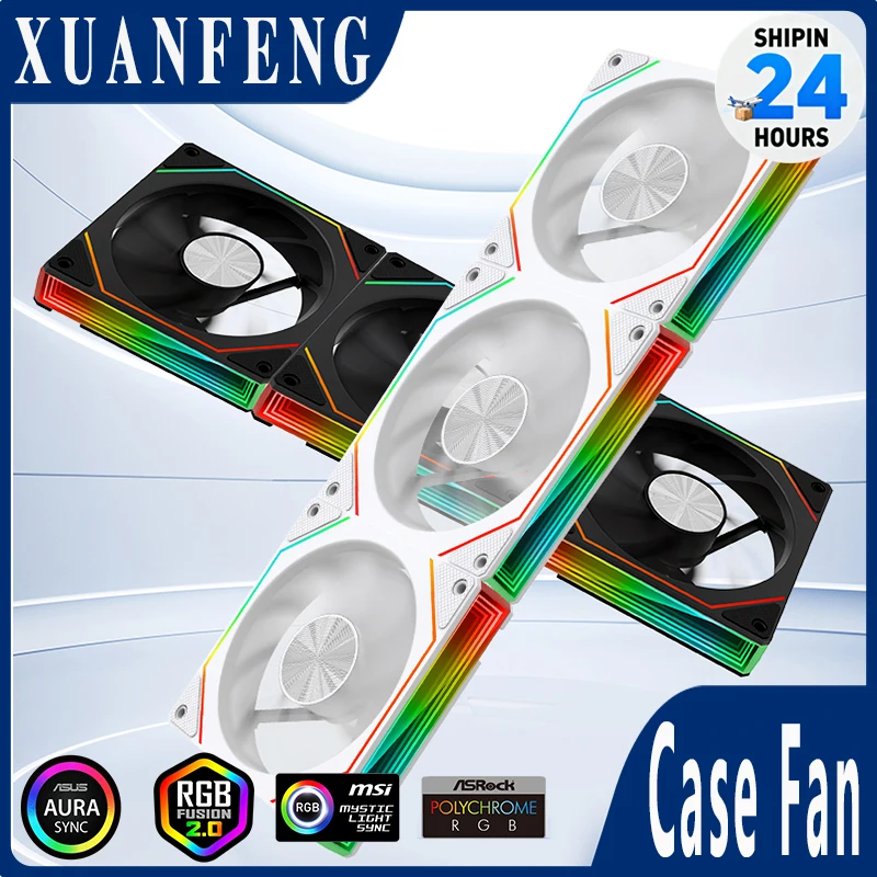 

ARGB fans CPU Cooler Fan Computer Chassis Ventilador Air-cooler Case Fan 120mm Infinity Mirror Design Motherboard Lighting Sync