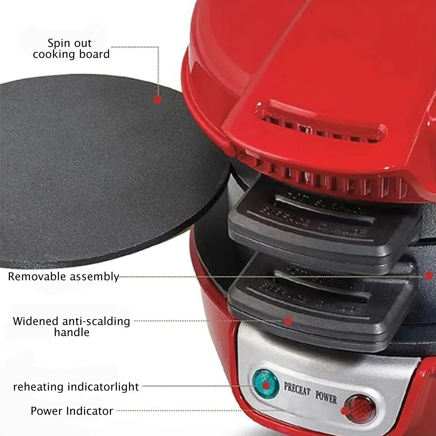 Burger Maker Machine Multifunctional Household Kitchen Breakfast Machine Non-stick Small Electric Bread Hamburger Baking Maker