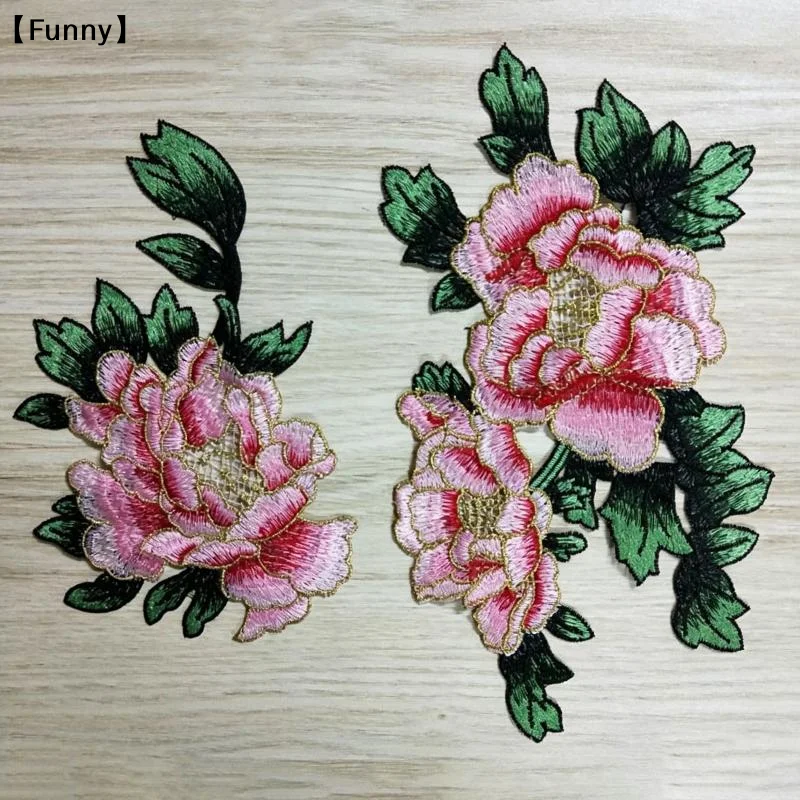 1PCS Patch de Bordado de Peôni - Applique Patch Flower avaliação e preço