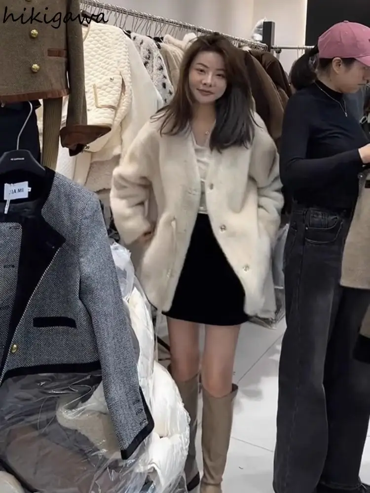 تنانير ضيقة للسيدات 2025 Faldas Mujer De Moda عالية الخصر على شكل حرف a Jupe سترة كورية عتيقة من Saia تنورة صغيرة بمزاجية مخملية #4