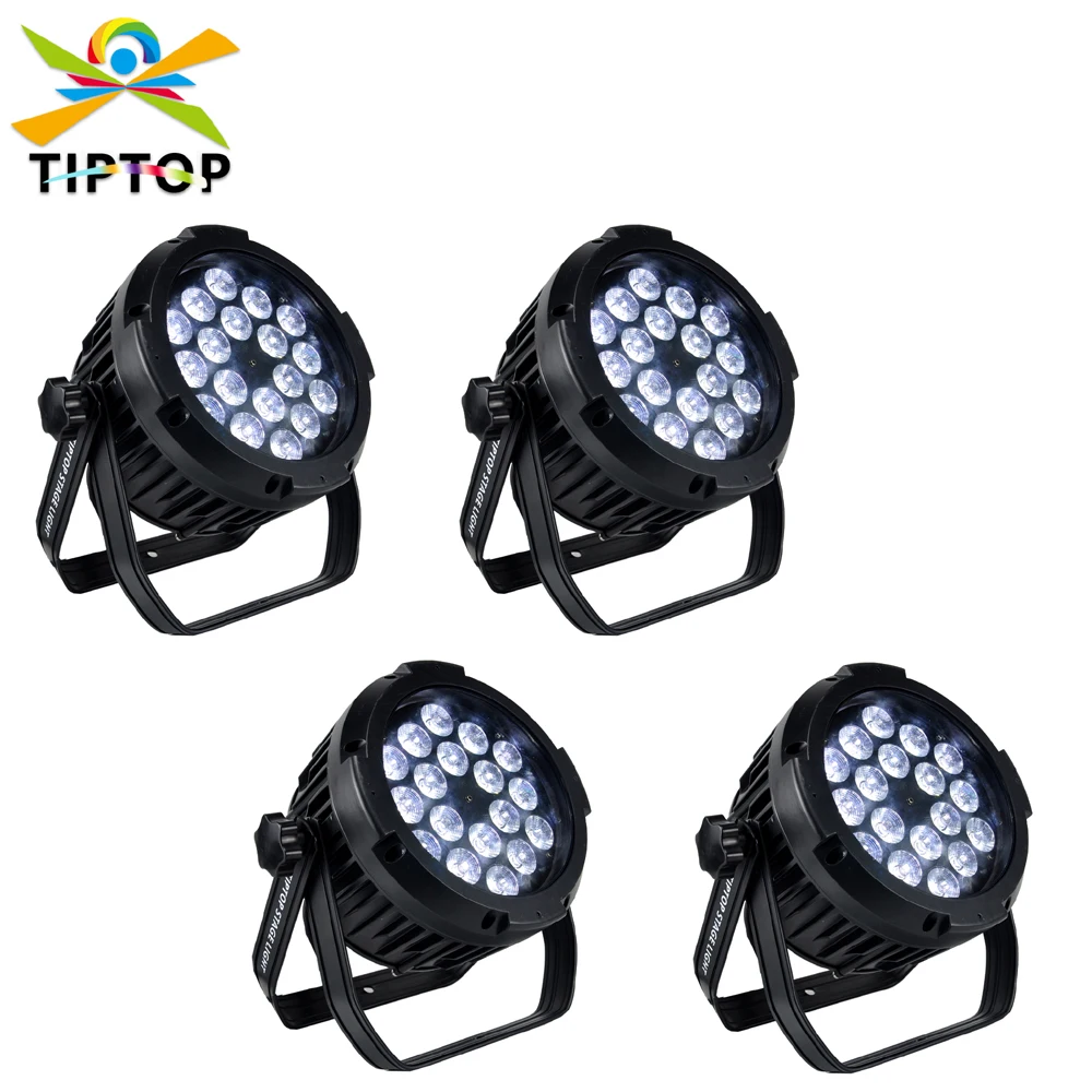 

TIPTOP Stage Light Wash Lights 18X18W Led Mini Par Light DMX Control Sound Activated RGBWAP Color Mixing Uplight for Outdoor