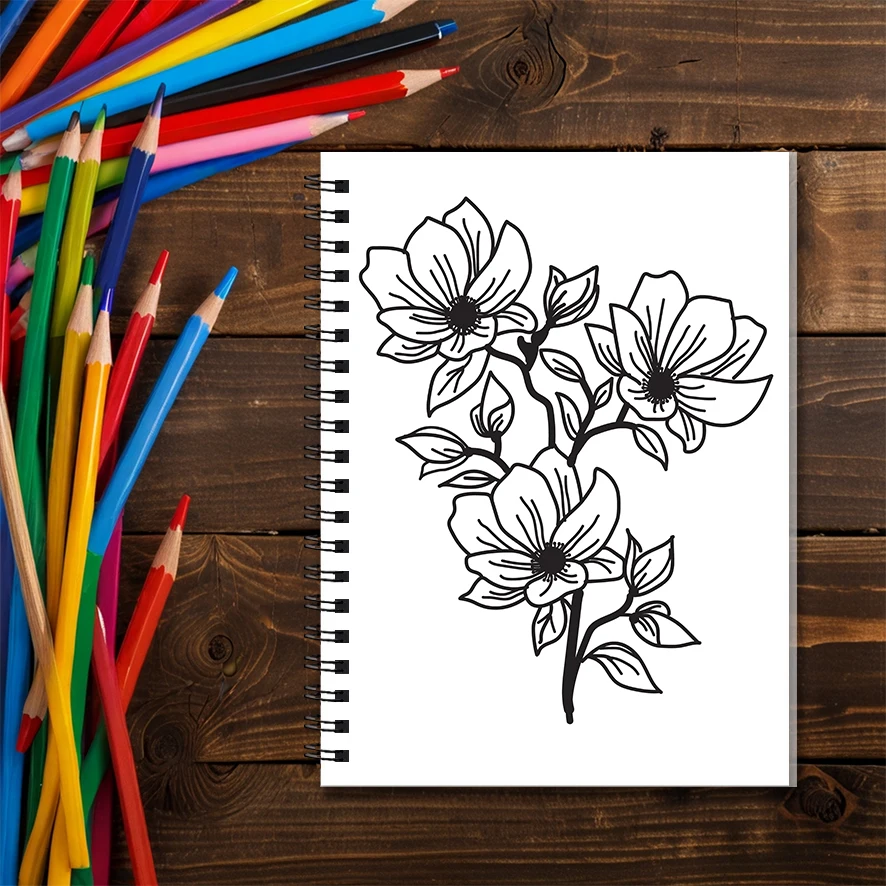 Floral Coloring Book for Adults - 8.3x 11.2 Inch 22 Page Coloring Book - Helps Reduce Stress and Ease Emotions