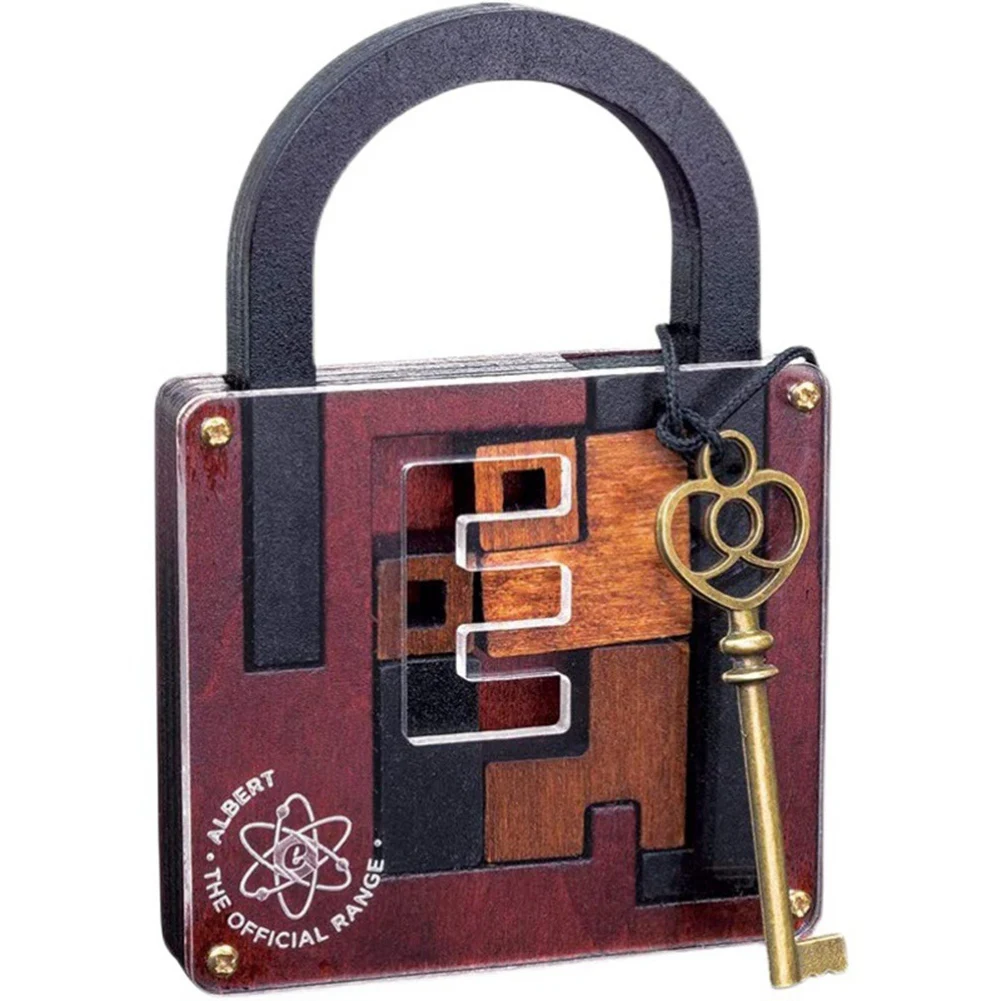 M15KHigh Difficulty Level IQ Lock Puzzle Classic Wooden Brainteaser Puzzles Game for Adults