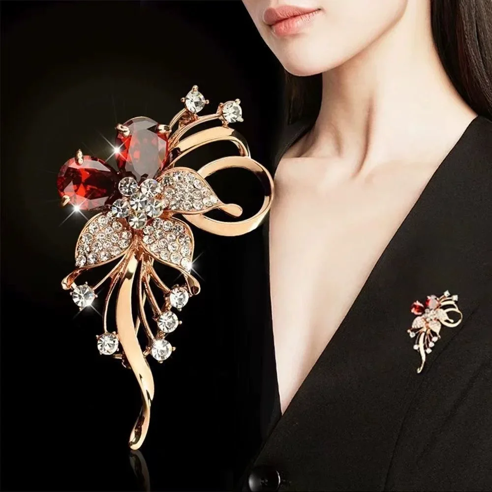 1 Stück zierliche Brosche für Frauen Mädchen Mode Strass Geometrie Broschen Pins Schmuck trendige Accessoires Party Geschenke 2025