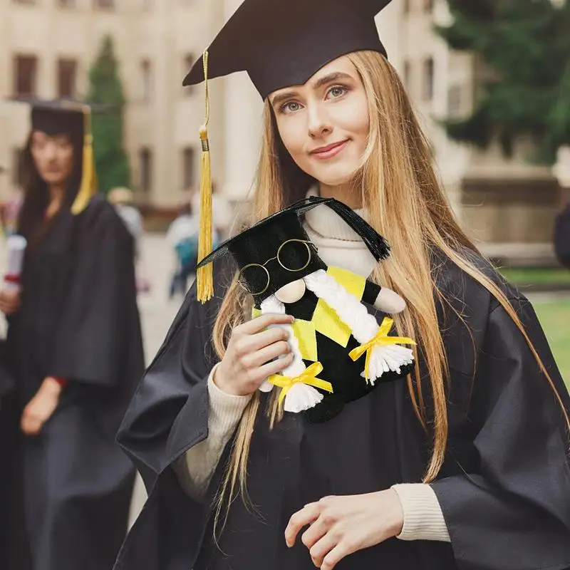 Decoraciones de felpa de gnomos, muñeco enano elástico con diseño de tema de graduación, figuritas coleccionables, gnomo de peluche suave para la familia