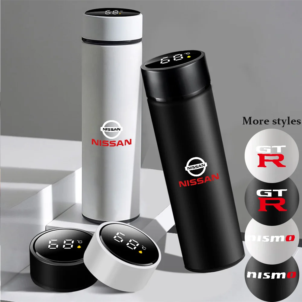 500ML Stainless Steel Insulated Bottle Intelligent Temperature Measurement Digital Display Portable Mug For Nissan GTR Nismo