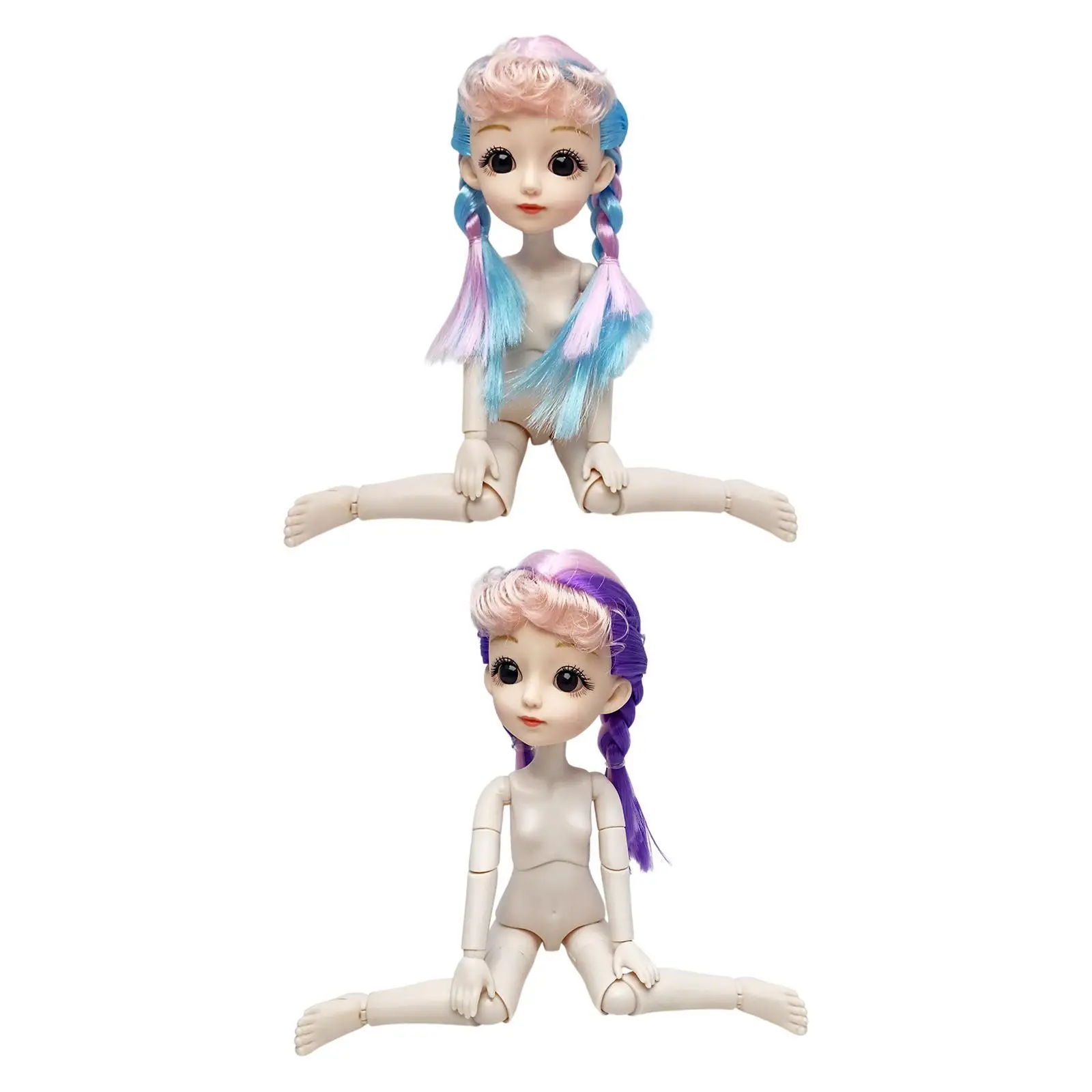 Flexible Gelenke, BJD-Puppenspielzeug, 30 cm, Vinyl, realistisch, große Augen, beweglich, nackte Mädchenpuppe, Spielset als Geburtstagsgeschenk