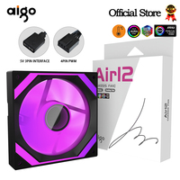 Aigo AIR12 Computer Case fan ventoinha PC 120mm rgb fan 4pin PWM CPU Cooling fan 3pin5v Unlimited space argb 12cm ventilador