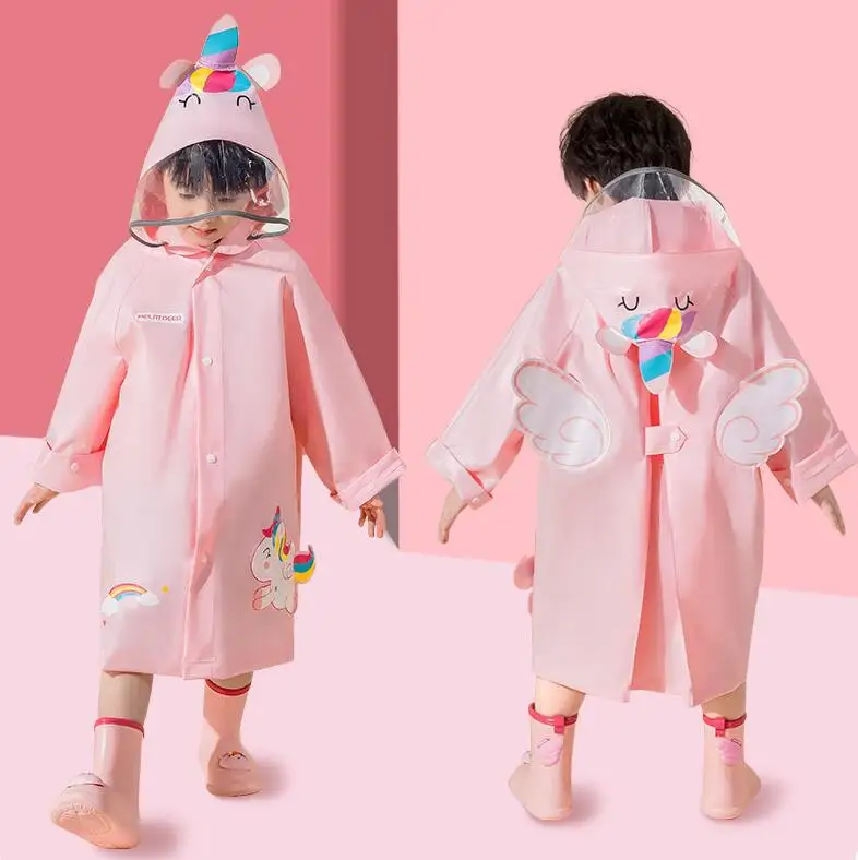 New Style Children Raincoat Cartoon Thickened Waterproof EVA Rain Coat Kids Transparent Tour Waterproof Rainwear Rain coats