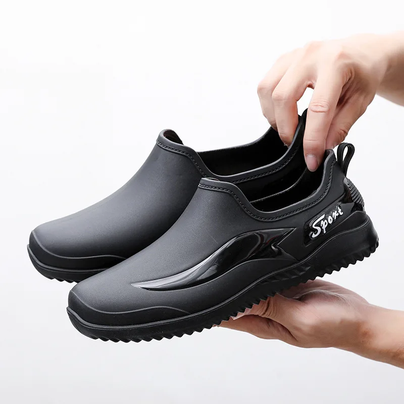 2026Simple Style Outdoor Work Commute Fishing Kitchen Non-Slip Waterproof Men's Flat-Soled High-Quality Rubber Boots Rain Boots