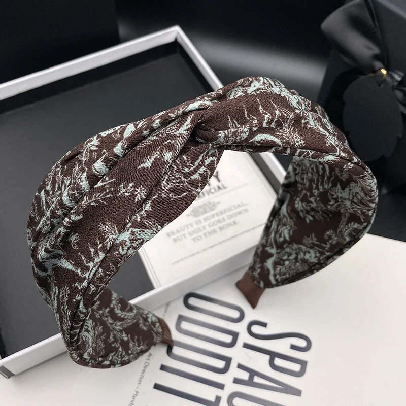 

Ретро-модная повязка на голову в западном стиле для женщин, топ с высоким черепом, универсальная повязка на голову для взрослых, широкий край прессованной формы