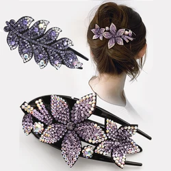 1pcs Rhinestone Hairpin Flower Butterfly Duckbill Hair Claws Retro Hair Clips for Women Shinning Ponytail Headwear Accessories