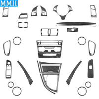 44Pcs Real Carbon Fiber Whole Interior Kits Cover Car Accessories Decoration Sticker For BMW 1 Series E81 E82 E87 E88 2008-2013