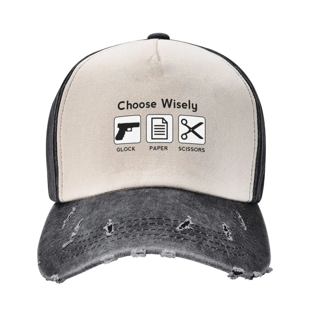 choose wisely glock paper scisoors Baseball Cap Wild Ball Hat foam party Hat Hats Man Women's