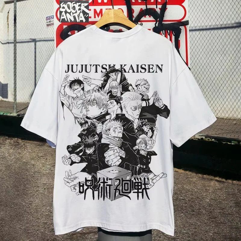Jujutsu Kaisen Joint T-shirt a maniche corte da uomo Animazione giapponese Periferica Estate Allentata Tendenza bidimensionale a mezza manica