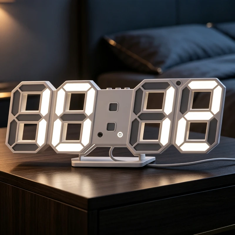 3D LED Digital Clock Wall Decoration Glow Night Mode Decoration for Home Adjustable Electronic Watch Clock Decor Clocks Garden