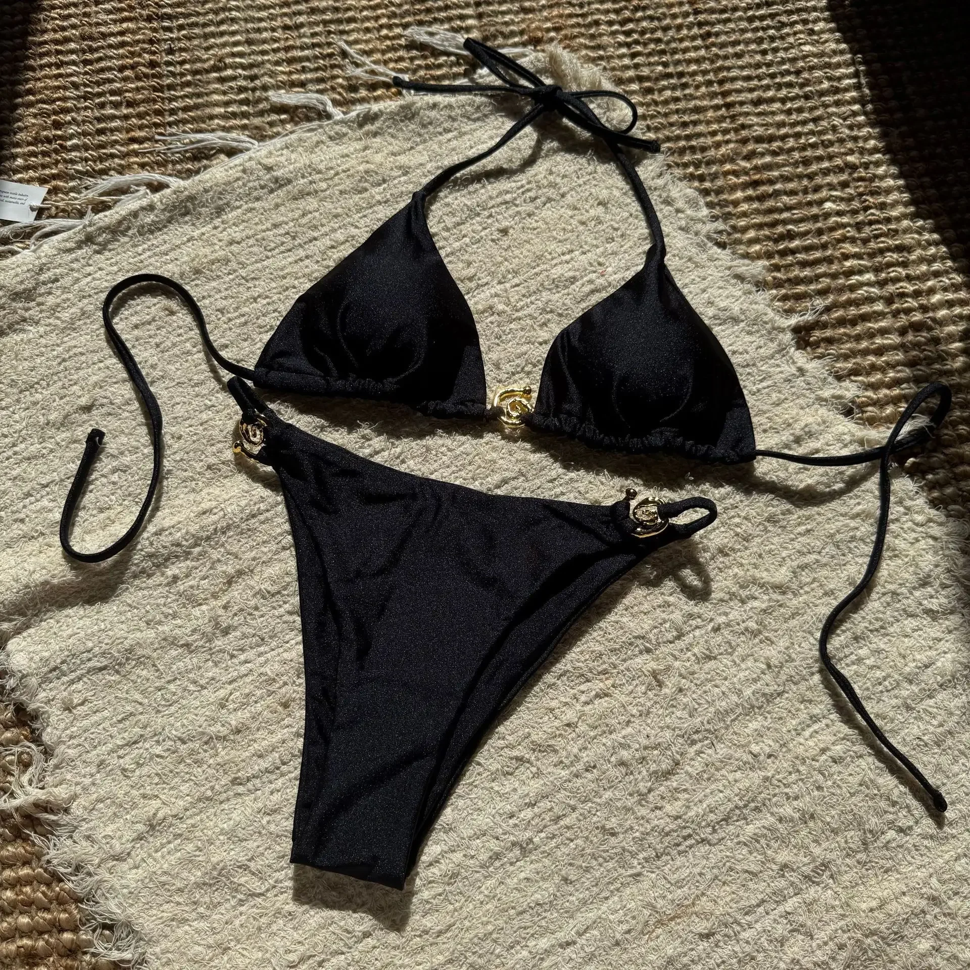 

Женский сексуальный микро-бикини с эффектом пуш-ап, бразильский комплект, стринги, бикини, летняя пляжная одежда, модная коллекция 2025 года