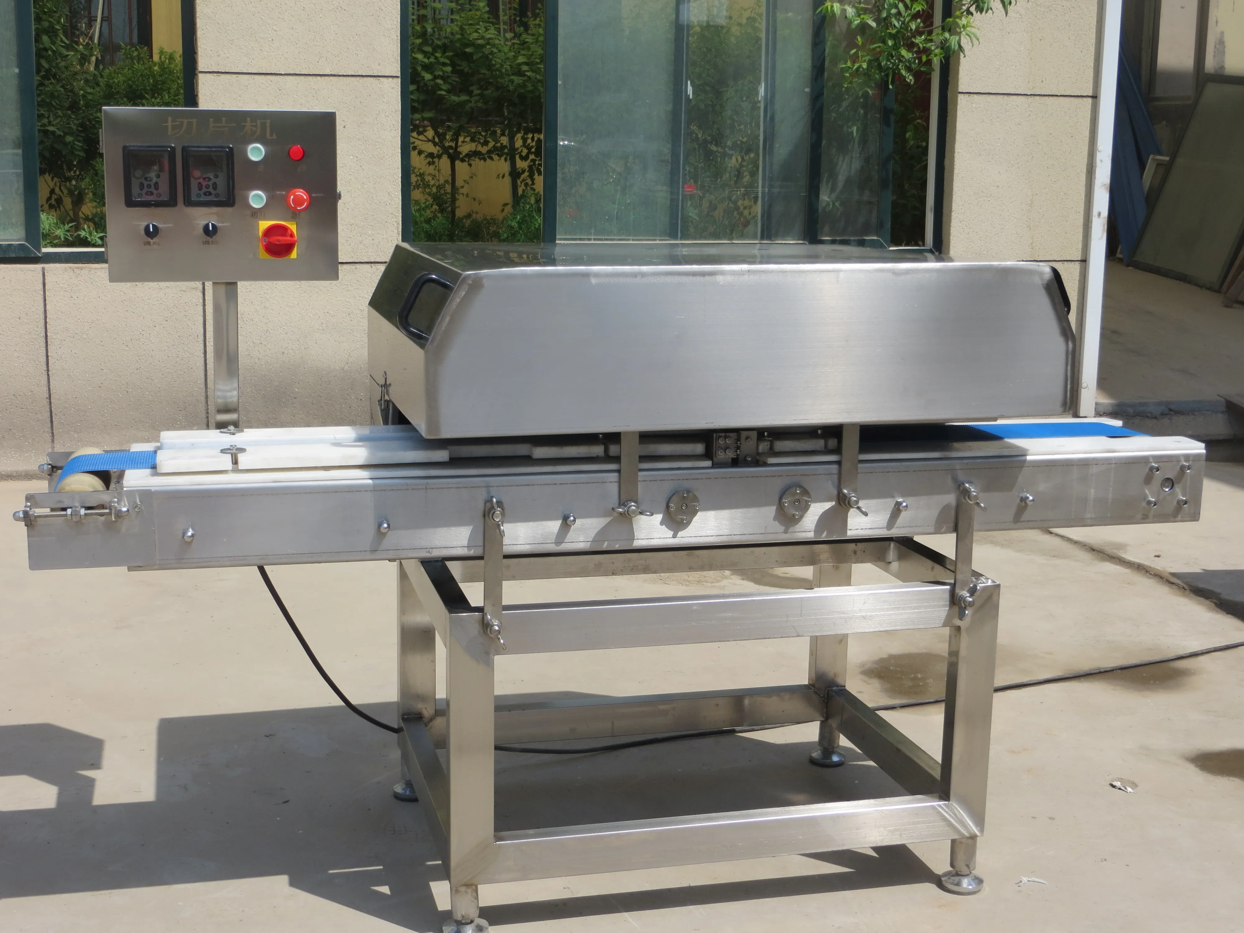 Автоматическая горизонтальная машина для нарезки мяса куриной грудки, машина для резки лосося