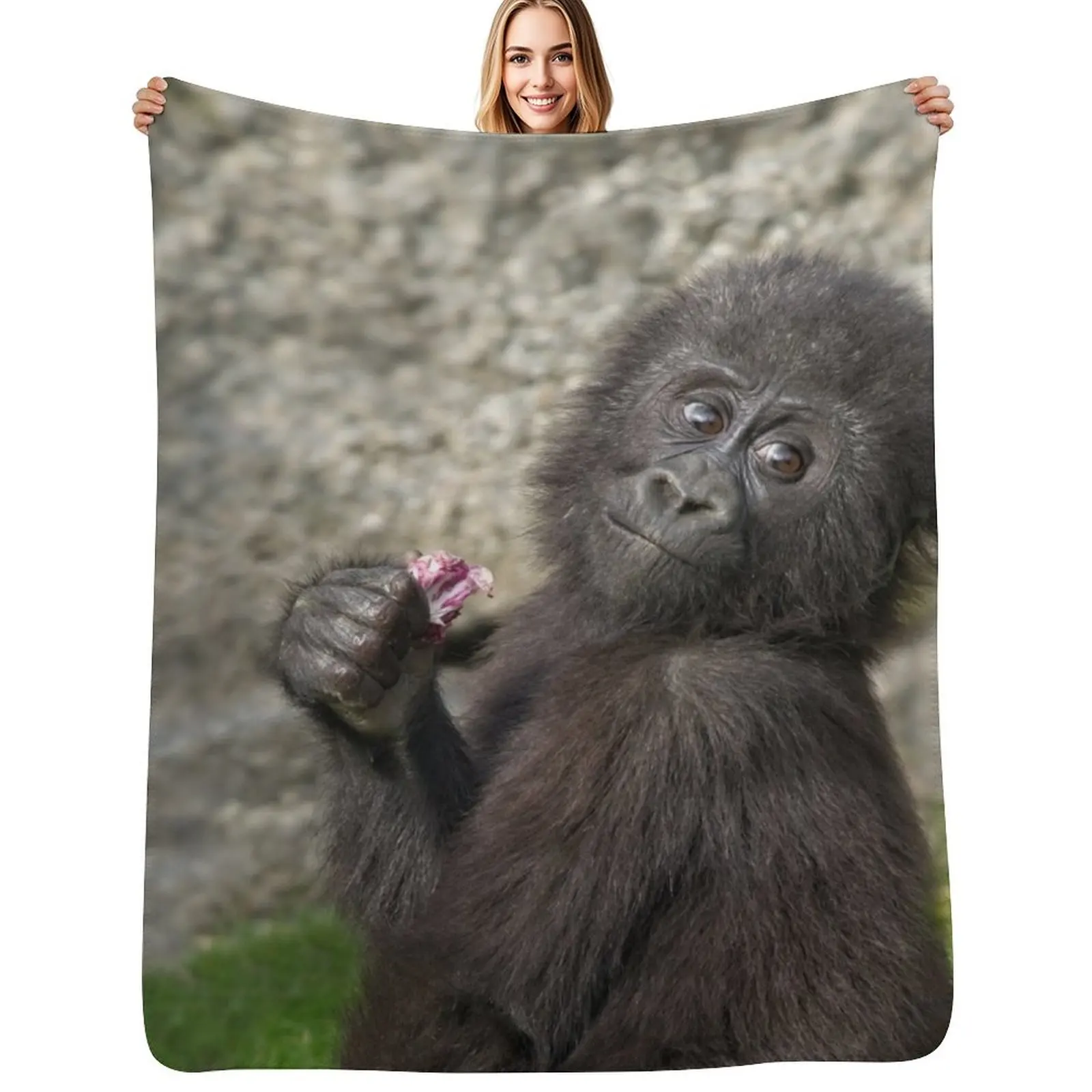 

Cute Baby Gorilla Throw Blanket warm for winter Baby Large Blankets For Bed Blankets
