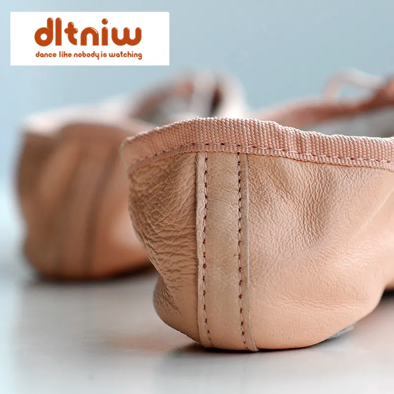 شباشب باليه احترافية للنساء والفتيات والأطفال الصغار من الجلد الطبيعي Zapatillas للسيدات حذاء رقص بنعل منفصل بالكامل