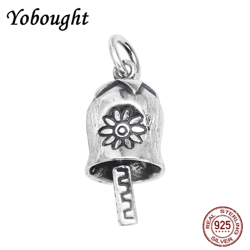 

НОВЫЙ кулон Lucky Bell из чистого серебра S925 в стиле ретро для женского рождественского подарка