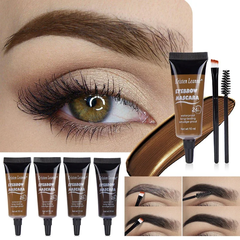 Teinte de Gel pour sourcils, noir et marron, liquide naturel, ensemble de crème pour sourcils, imperméable, longue durée, rehausseur de sourcils, maquillage de tatouage