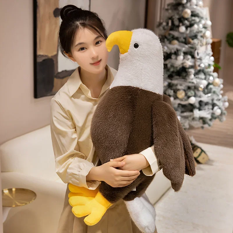 Jouets en peluche hibou aigle américain réalistes, animaux en peluche doux, poupées d'oiseaux RealLife, décoration de maison pour enfants, cadeaux d'anniversaire pour garçons