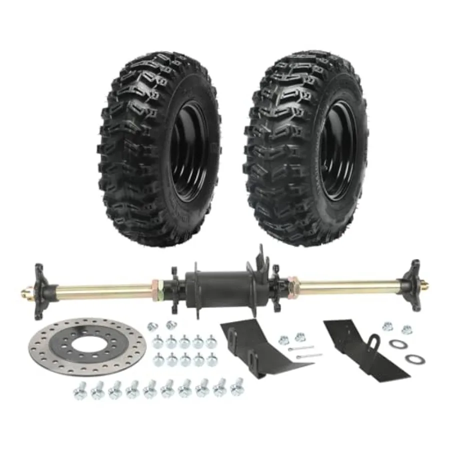 Assale posteriore da 710 mm 28 pollici con set di cerchi per pneumatici Go Kart da 2 pezzi 13x4.10-6 '' Ruota tubeless a 4 strati per mini camion Dune Buggies Motoslitte