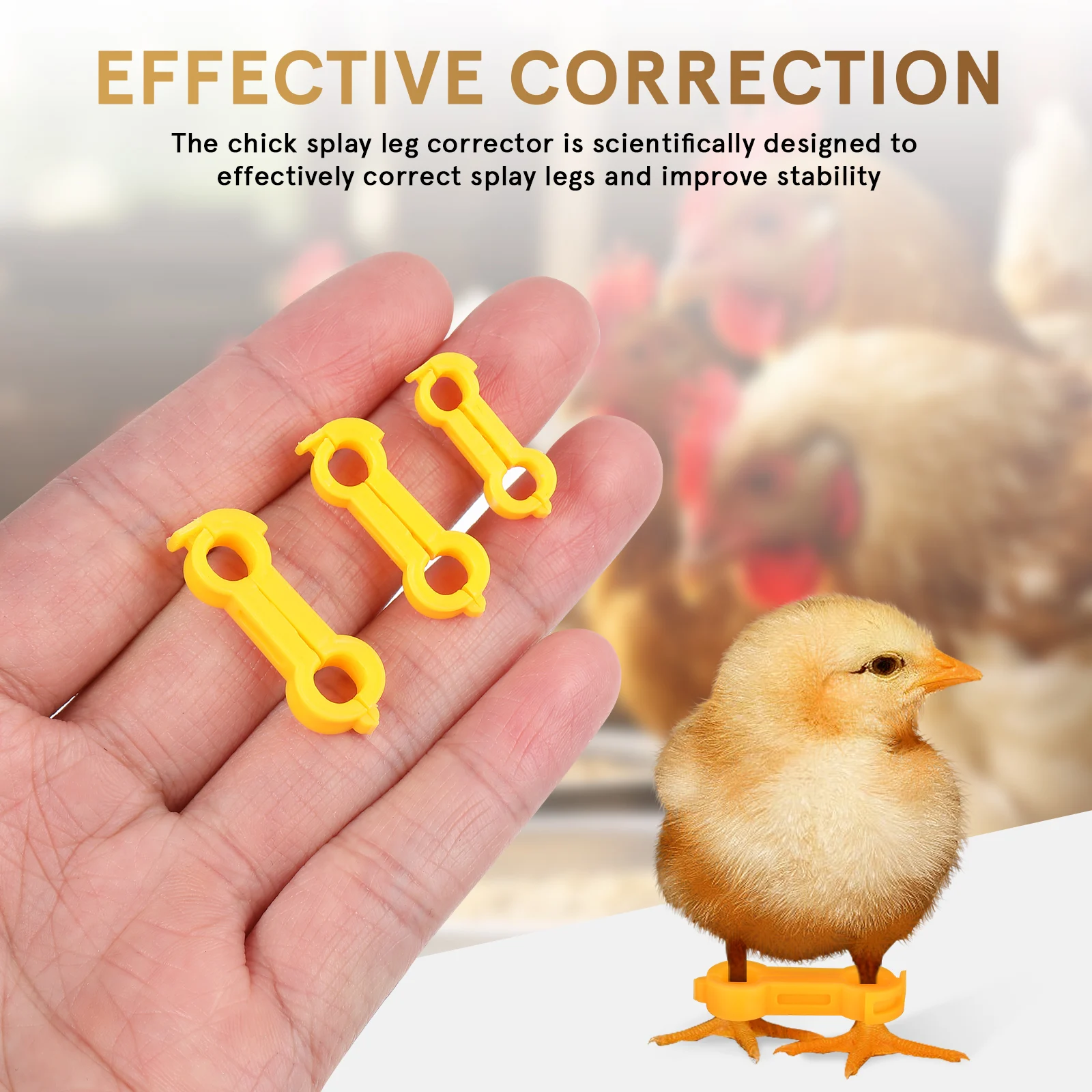 

18 Pcs Chicken Foot Corrector Broken Toe Support Leg Alignment Strap Baby Poultry Bands Ring