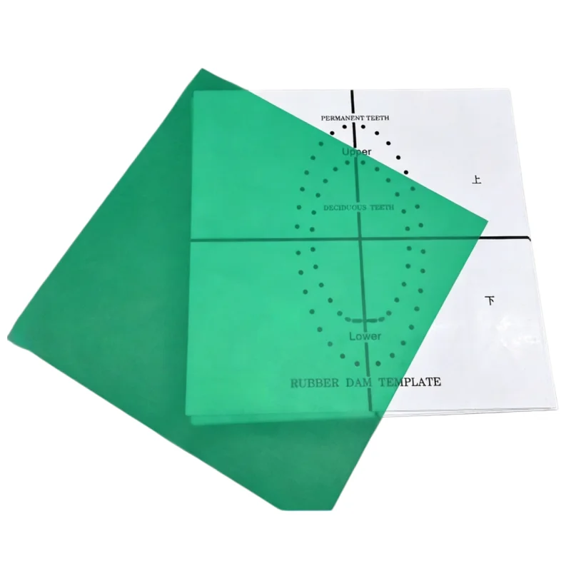 1pc Rubber Dam Hole Positioning Board Plastic Barrier Template with Scale Hole Placement Dental Barrier Template Punch Tool