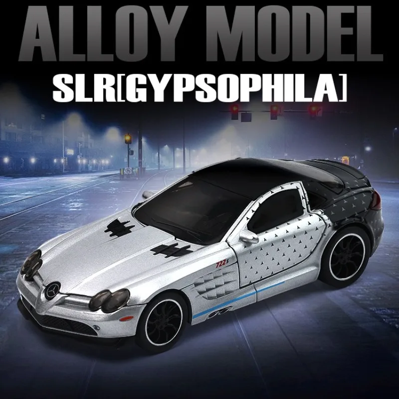 

Моделирование 1/32 Benz SLR Gypsophila, модель спортивного автомобиля, звук и свет, литой игрушечный автомобиль, детский подарок для мальчиков, коллекция орнаментов
