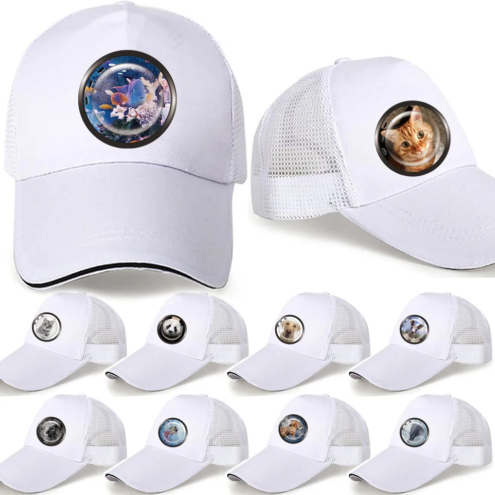 Unisex Cap Casual Mesh Baseball Cap Adjustable Snapback Hats for Women Men Hip Hop Trucker Cap Window Print Streetwear Dad Hat