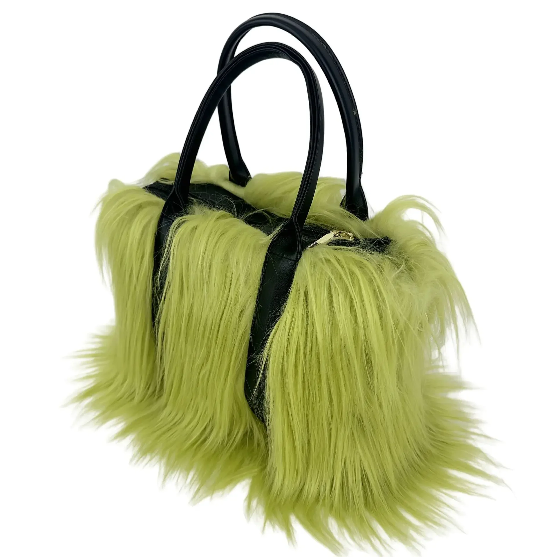 2026 New Large Capacity Crossbody Shoulder Bag, Women's Simple Casual Handbag Solid Color Faux Fur Tote Bag Пенал Школьный