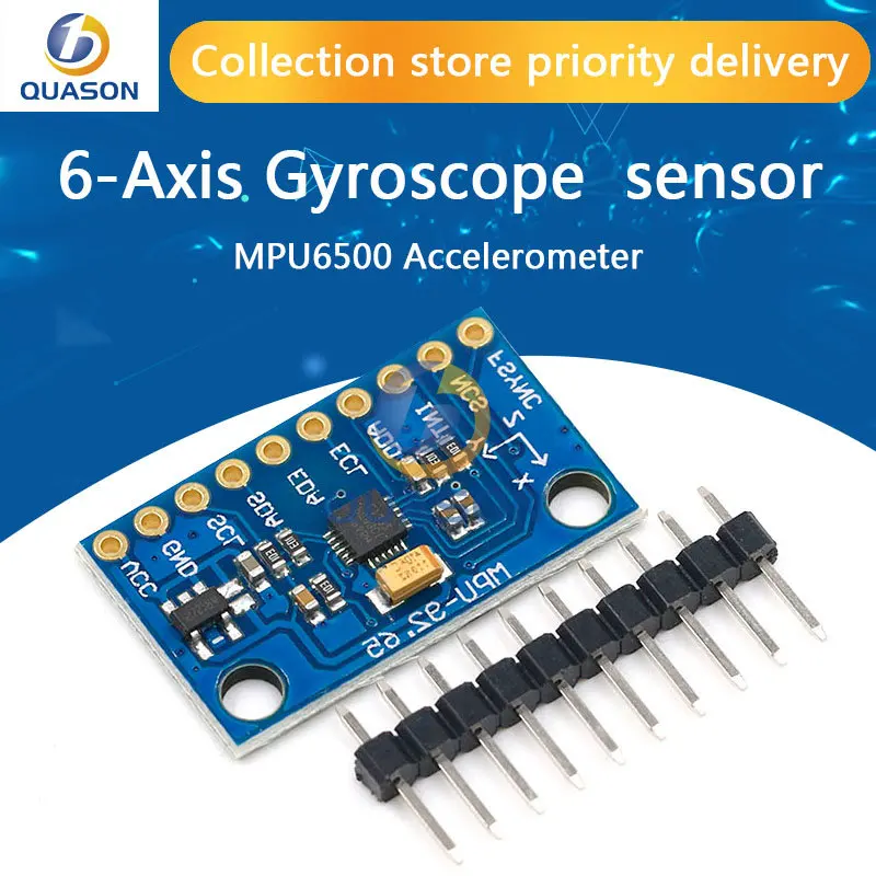 IIC I2C SPI MPU6500 MPU-6500 6-Axis Gyroscope Accelerometer Sensor Module Replace MPU6050 For Arduino With Pins GY-6500