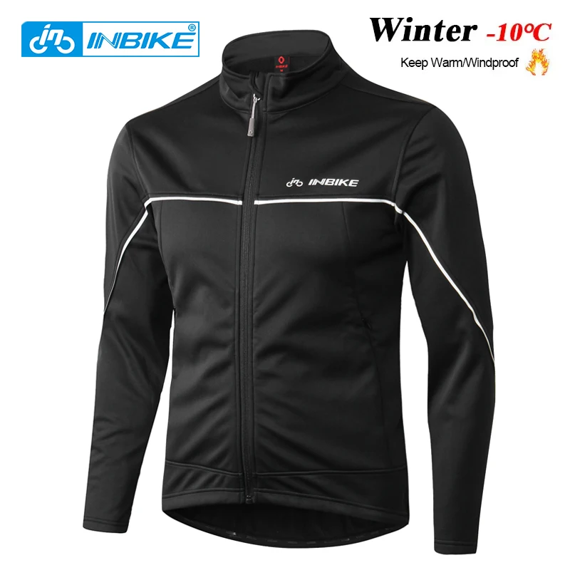 INBIKE Winter Man Cycling Jacket Fleece Warm Thermal MTB Clothing Men\'s Bike Windbreaker Softshell Windproof Road Biking Clothes