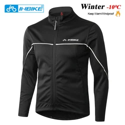 INBIKE Winter Man Cycling Jacket Fleece Warm Thermal MTB Clothing Men's Bike Windbreaker Softshell Windproof Road Biking Clothes