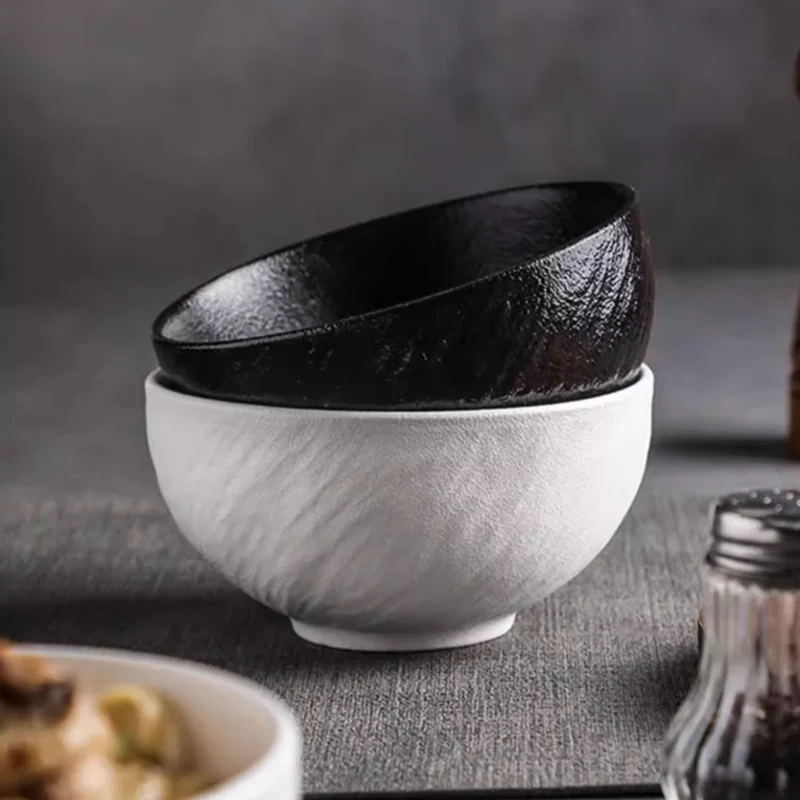 Creative Stone Patterned Ceramic Bowl, Home Soup Breakfast Bowl, Fruit Oat Dessert Bowl, Home Kitchen Supplies