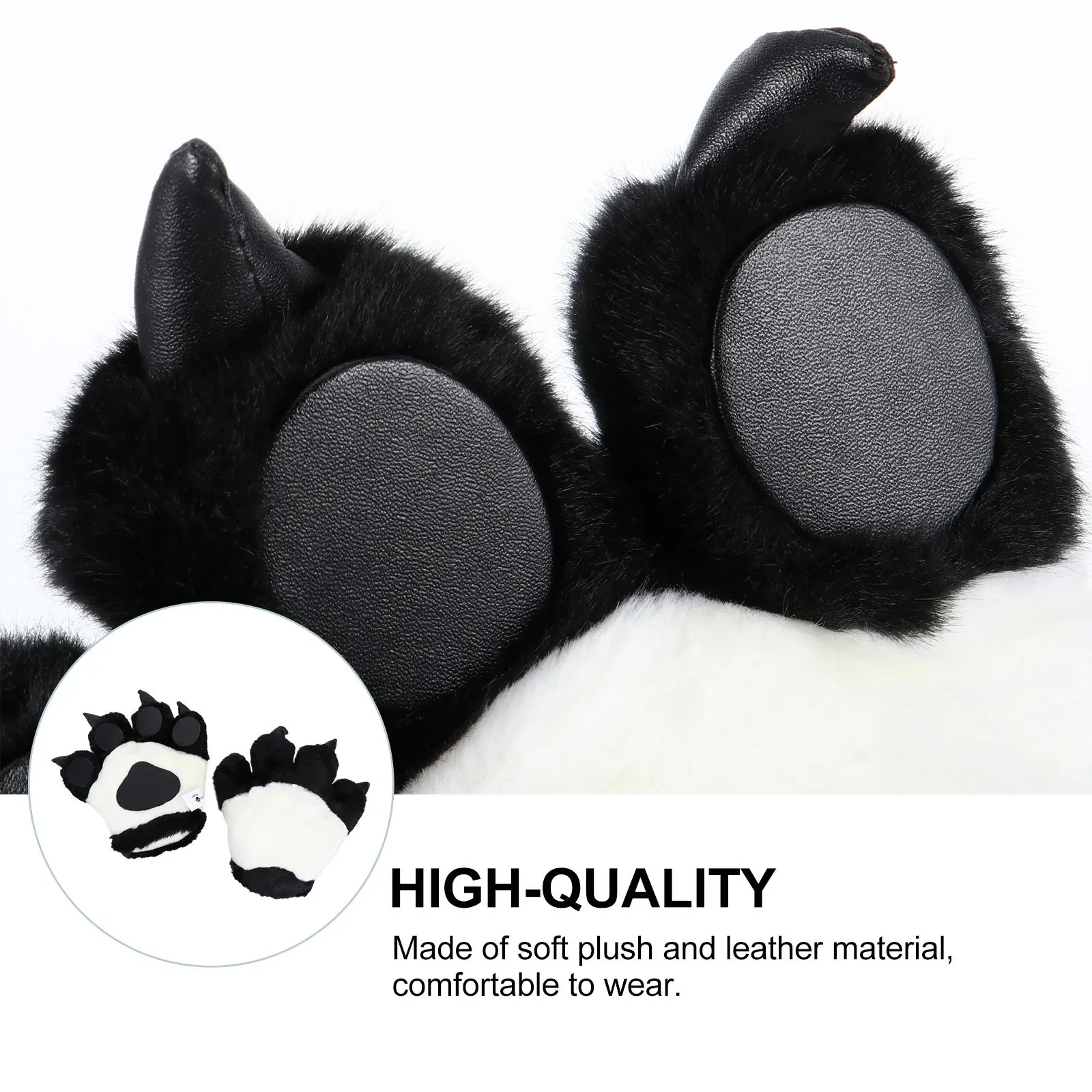 

1Pair Panda Claw Gloves Soft Comfortable Thick Warm Cover Full Hand Cosplay Party Outdoor Gloves Role-