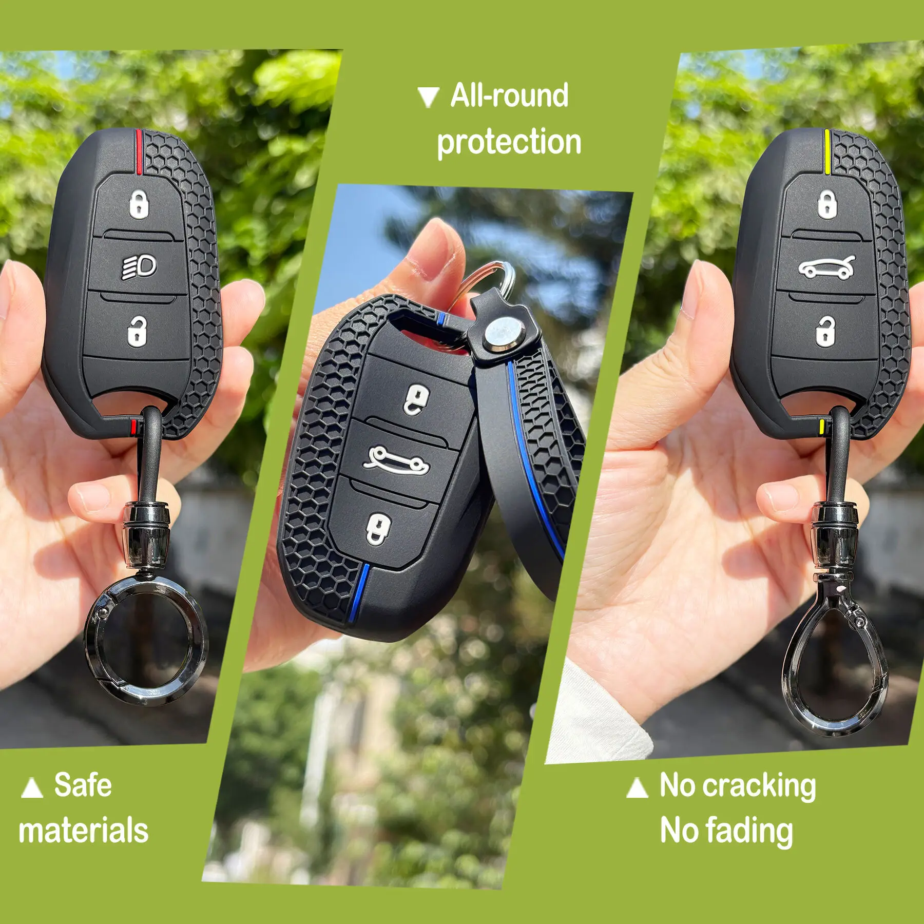Protection For Citroen C3 C5 X7 C4 C2 C8 For Peugeot 208 2008 508 408 308 3008 207 407 307 206 Rifter Key Holder Caps Opel Mokka