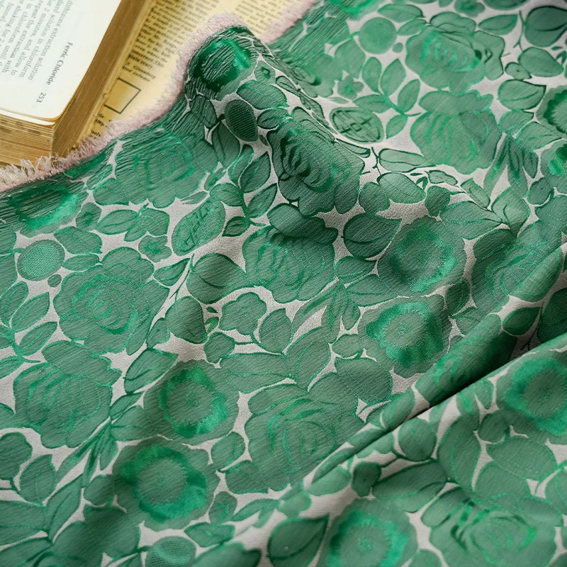 Double Happiness Rose Jacquard Fabric By The Meter New High Quality Cheongsam Set Multi Color Dress Clothing Designer DIY Fabric