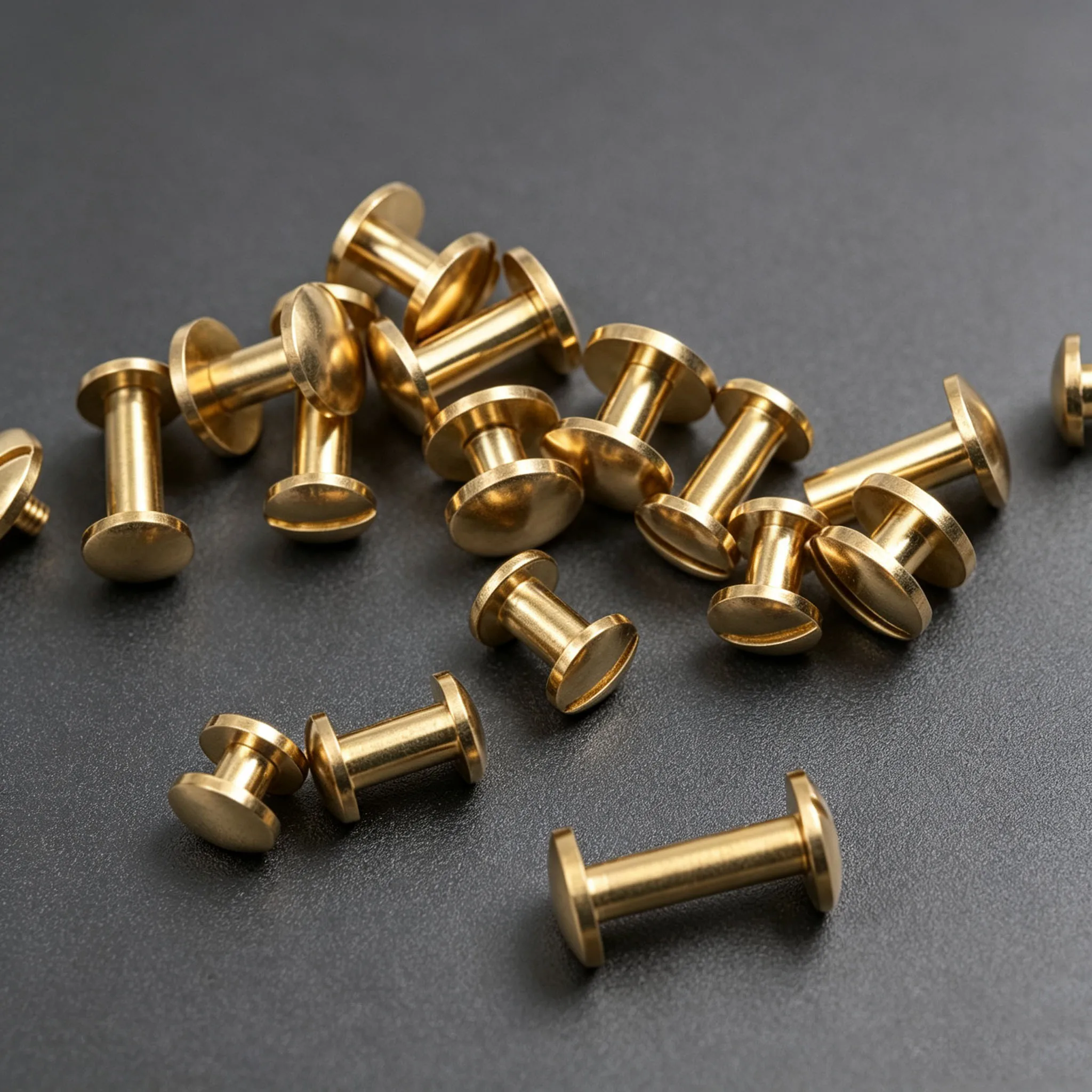 10 Sets M4 Solid Brass Chicago Screws Binding Rivets Studs for Leather Craft Belt Wallet Photo Album