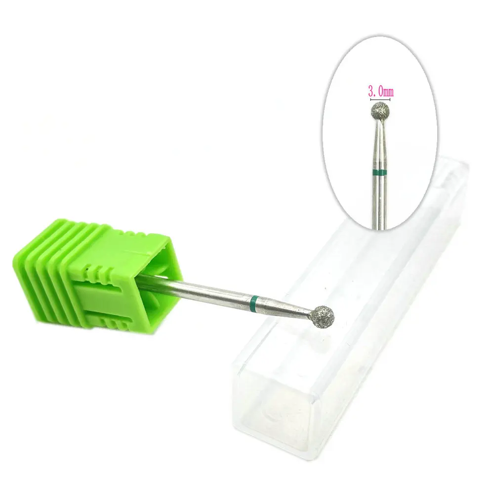 1pc Diamant Nagel Bohrer Fräser für Maniküre Dreh Bits Häutchen Sauber Zubehör Dental Diamant Bohrer Polierer 2,35mm schaft