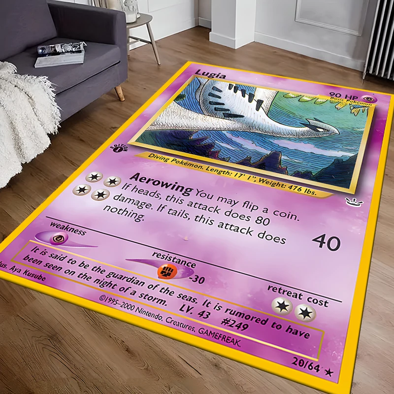 Tapis imprimé dessin animé japonais Pokemon carte Pikachu Charizard, pour salon, chambre à coucher, porte, chambre d'enfant, tapis de sol de jeu, cadeaux