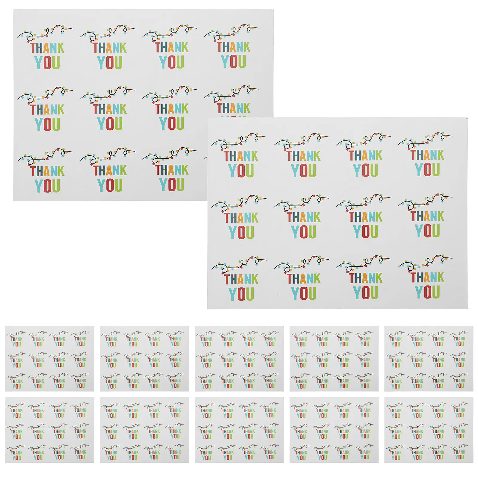 

50 Sheets Thank You Stickers Self-Adhesive Decorative Sealing Labels for Gift Wrapping Baking Packaging Candy Bags Party Favors
