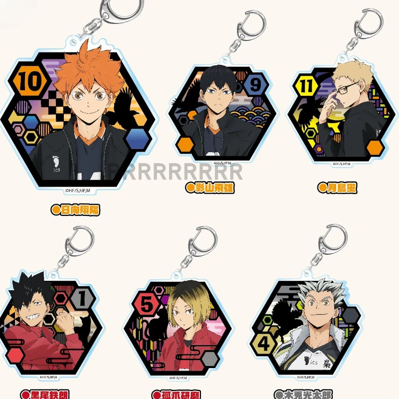 

Game Tetsurou Kuroo Kenma Kozume Tobio Kageyama Shoyo Hinata Tsukishima Kei Keychain Doll Anime Acrylic Keyring for Gift