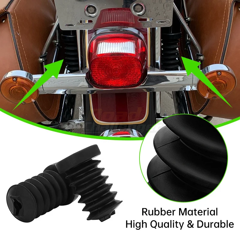 Rubber Rear Fork Boots Shock Absorber Covers Protector Gaiter Gators For Harley Touring Street Electra Glide Road King 1997-2013