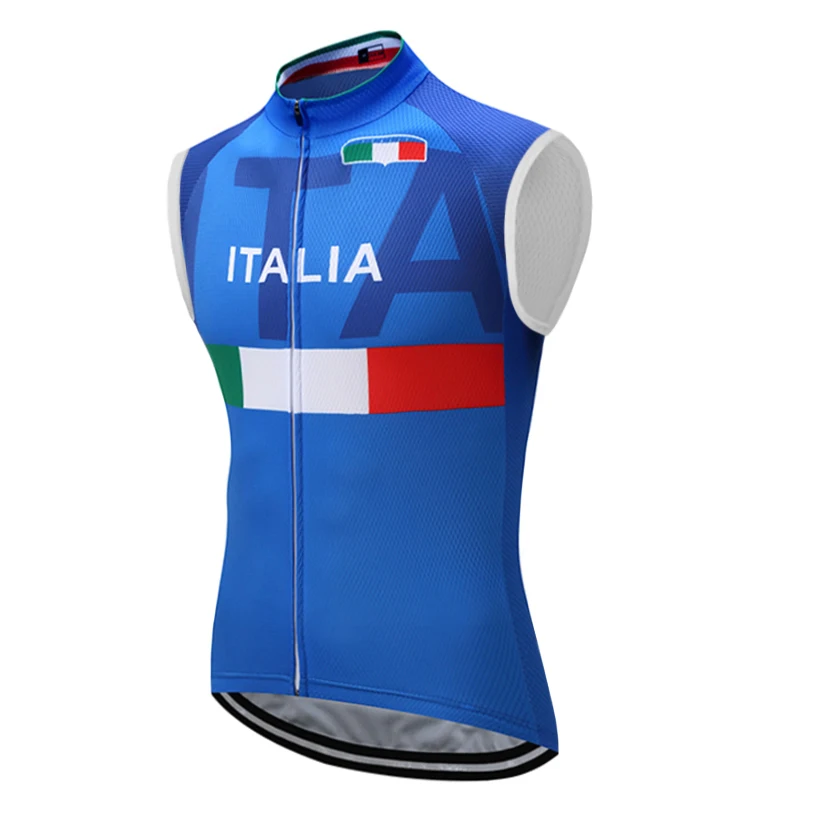 2025 ITALIA Cycling Jersey Quick Dry UAE Team Bike Vest Windbreaker Men Summer Ropa Ciclismo Sleeveless Bicycle Jersey Tshirt